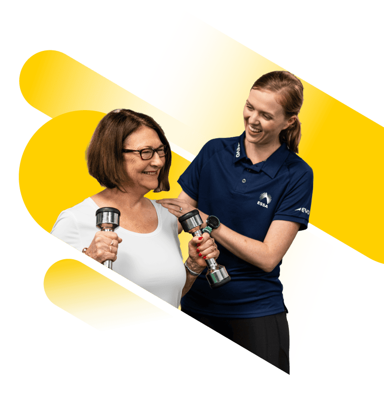 Exercise professional working with client